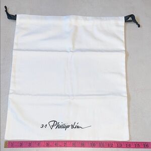 3.1 Phillip Lim 14x16 White Drawstring Bag Dustbag Laundry Shoe Purse Travel